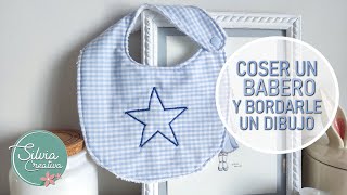 Coser un babero y bordarle un dibujo a máquina  patrón gratuito [upl. by Gessner]