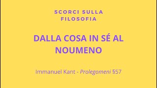 Kant  Dalla Cosa in sé al Noumeno [upl. by Betteanne]