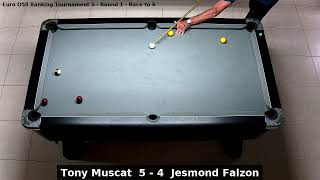 Tony Muscat vs Jesmond Falzon  Euro O50 Ranking Tournament 5  Round 1 [upl. by Eelirem]