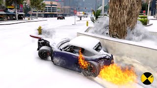 GTA 5 Crazy High Speed JumpsCrashes And Booms  Winter Car Crashes 24 [upl. by Ralleigh]