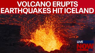 Iceland volcano erupts in Grindavik evacuations underway after lava spreads  LiveNOW from FOX [upl. by Granthem60]