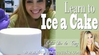 How to Ice a Cake Smooth ButtercreamFondant Look [upl. by Inittirb]