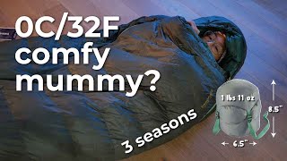 Thermarest Questar 0C32F mummy ultralight backpacking sleeping bag features overview  review [upl. by Peyton]