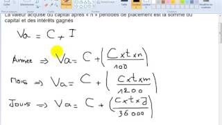 math financière S2 partie 2 quot valeur définitive ou acquise quot [upl. by Atikihs]