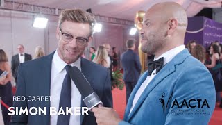 Simon Baker on the Red Carpet  2024 AACTA Awards [upl. by Ahsenac]