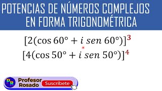 Potencias de números complejos en forma Trigonométrica  Aplicando MOIVRE [upl. by Ehcnalb]