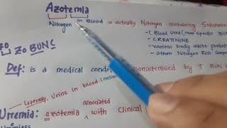 Azotemia and Uremia Basic Difference [upl. by Noislla129]