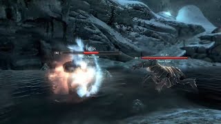 Skyrim Battles  Chaurus Reaper amp Hunter vs Frost Troll Dwarven Centurion Pyromancer and more [upl. by Aiepoissac600]