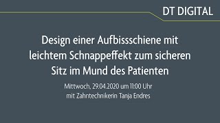 Design einer Aufbissschiene mit leichtem Schnappeffekt zum sicheren Sitz im Mund des Patienten [upl. by Timus]