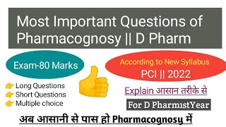 Pharmacognosy  Most important Questions for Exams According to New Syllabus  Long  short [upl. by Lavotsirc]