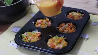 Fluffy egg cups🥚Breakfast egg muffins recipe [upl. by Merry]