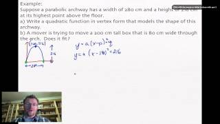 31 Quad Functions in Vertex Form Part II  PreCalc 20 [upl. by Aimac945]