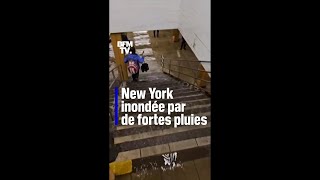 Rues métro aéroports New York est touchée par des inondations spectaculaires [upl. by Okin974]