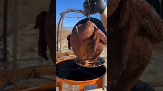 Smoked Turkey Hanging In Cotton Gin Smokers Harvester Drum Smoker [upl. by Betthezel]