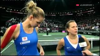 Karolina Pliskova amp Barbora Strycova Interview FINAL HD Fed CUP Prague 2015 [upl. by Robinetta190]