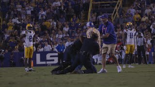 LSU fan decked while running on the field during Auburn game [upl. by Toms]