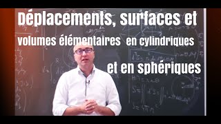 Déplacements surfaces et volumes élémentaires en cylindriques et sphériques [upl. by Charis]