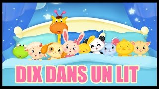 Dix dans un lit en français  Comptine pour les enfants  Titounis [upl. by Mendive]