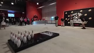 Ceremonial first and second throw at the grand opening of Fowling Warehouse [upl. by Krenek317]