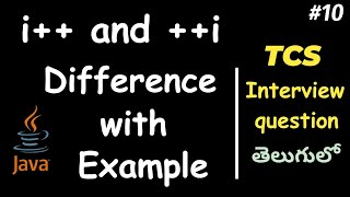 TCS Interview question  difference between pre increment and post increment i i in telugu dsa [upl. by Madison]