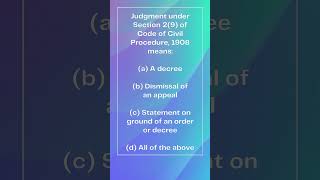 Judgment CPC 29 Statement Order Decree AIBE IV 2012 all india bar examination [upl. by Ednihek]