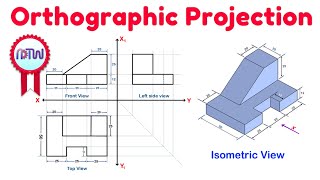 Orthographic Projection from isometric view in Engineering drawing [upl. by Chretien]