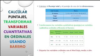 Calcular puntajes y transformar variables cuantitativas en ordinales usando JAMOVI [upl. by Eslud]