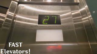 FAST Richmond Traction Elevators at Sheraton Wall Centre North Tower  Vancouver BC [upl. by Leroi]