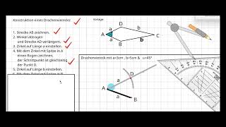 Drachenviereck Konstruktion mit Zirkel in 8 Schritten [upl. by Ivens394]