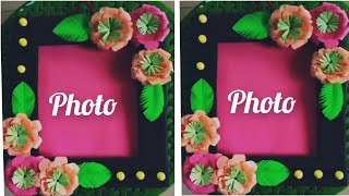 Photo frame ideas at home  How to make photo frame at home  Easy photo frame idea Handmade photo [upl. by Lothario]