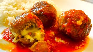 How to make SUPER meatball stuffed with cheese  Fast and Easy Recipe [upl. by Cooper]