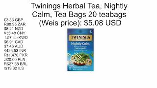 Twinings Herbal Tea Nightly Calm 20 teabags from Weis in 13 currencies 508 USD [upl. by Esyahc314]