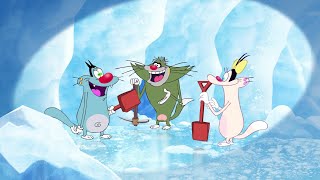 हिंदी Oggy and the Cockroaches ⛄❄ SNOW TIME ❄⛄ Hindi Cartoons for Kids [upl. by Aerdnaeel]