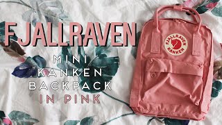 Pink Fjallraven Mini Kanken Backpack Unboxing [upl. by Hanforrd953]