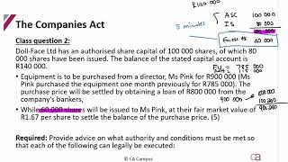 Companies Act  Part 12 Class question 2 [upl. by Eicrad862]