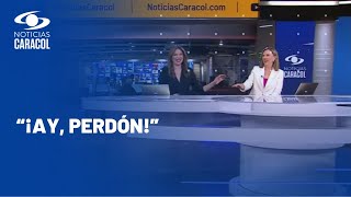 Presentadoras de Noticias Caracol vuelven a tener divertido tropiezo en pleno noticiero [upl. by Bautista]