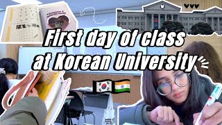 First day of class in South Korea   Indian in korea  University Vlog  Student Life Abroad [upl. by Novah]