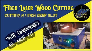 Cutting wood with a fiber laser and air assist  comment if you want a tutorial [upl. by Inahc505]