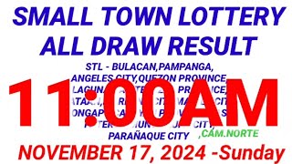 STL  BULACANPAMPANGAANGELES CITY QUEZON PROVINCE 1ST DRAW RESULT 1100AM DRAW November 17 2024 [upl. by Ahsitneuq472]