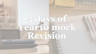 5 days of year 10 mock revision  gcse diaries [upl. by Merrie]