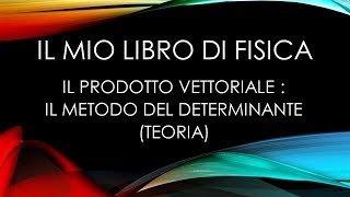 PRODOTTO VETTORIALE  METODO DEL DETERMINANTE TEORIA [upl. by Amethyst143]