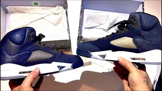 Jordan 5 Georgetown Real vs Fake [upl. by Abagail]