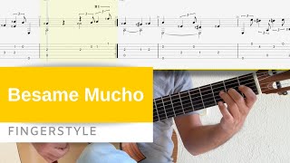 Besame Mucho  Guitar Lesson  TabNote  Fingerstyle Tutorial [upl. by Ydassac349]