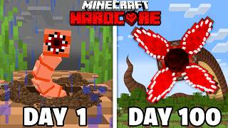 I Survived 100 Days as a WORM in Minecraft [upl. by Zoila]