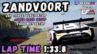 MCLAREN 720S GT3 EVO  ZANDVOORT 1338  HOTLAP  SETUP  ACC [upl. by Had]