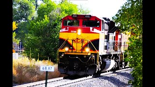 Railfanning PART 12 ET44ACH leader Warbound DP KCS leader amp BNSF 749 unit DP [upl. by Bordie]