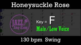 Honeysuckle Rose  Backing Track with Intro  Lyrics in F Male  Jazz SingAlong [upl. by Eimmas]