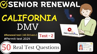 California Dmv Senior Written Test 2024  DMV Actual Test Paper 2  dmv california [upl. by Alburga985]