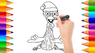 Cómo dibujar a la Gallina Turuleca de la Granja de Zenón en Navidad  Dibujos para niños [upl. by Rillis]