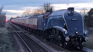 60007 SIR NIGEL GRESLEY A4 Pacific Steam Locomotive Charter Train Service At Saxilby 232024 [upl. by Sebastian57]